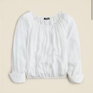 J. Crew Ivory Gathered Blouse